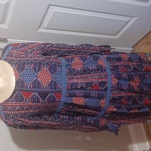 Roxy‎ Multicolor Peasant Dress Medium